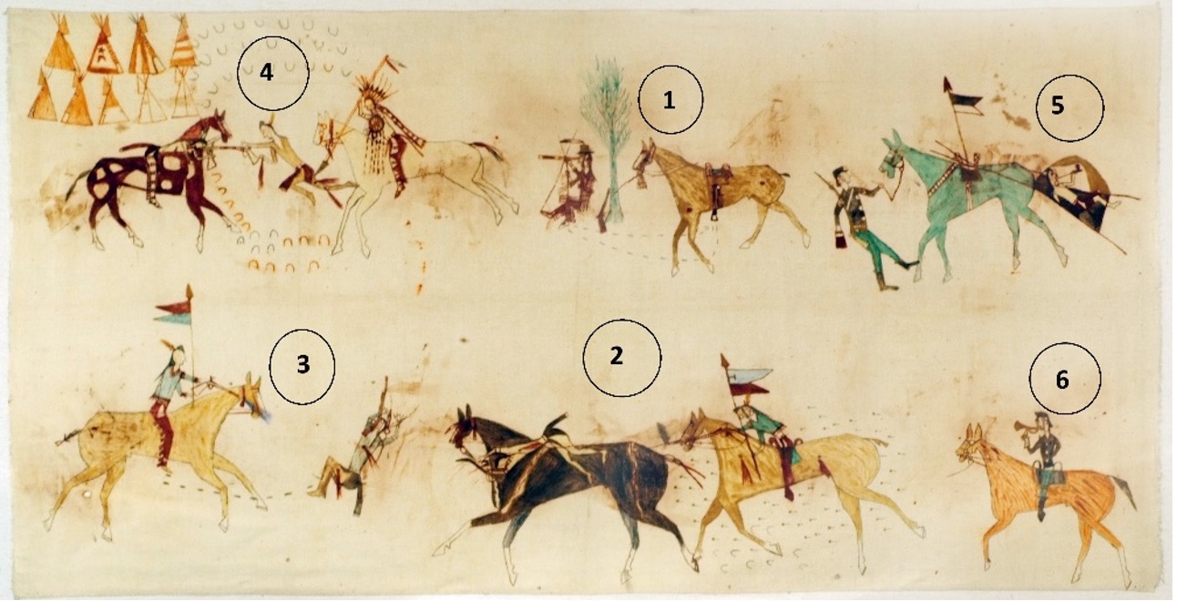 White Swan interpretive numbered ledger art, University of Arkansas version